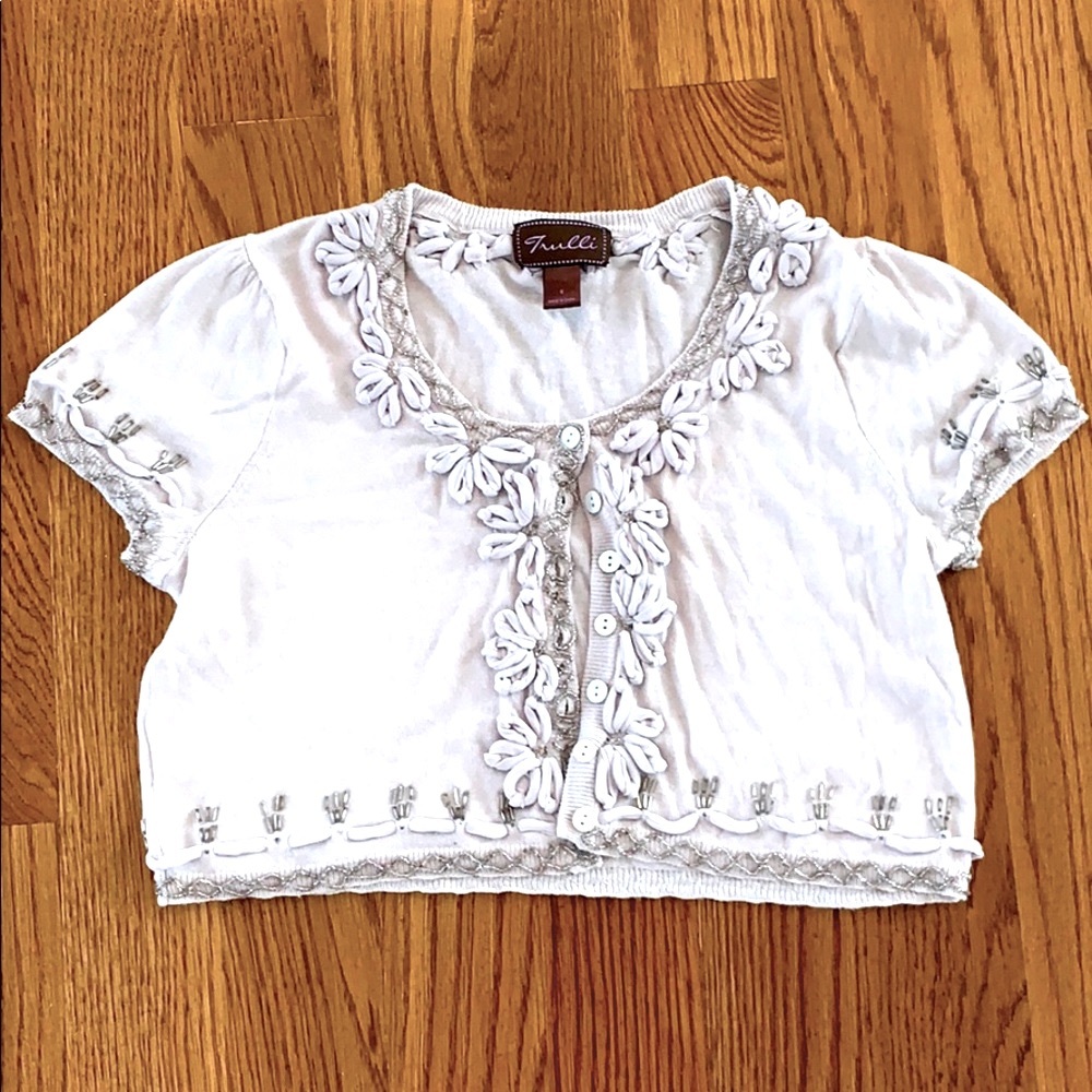 Beaded crop cardigan Size S